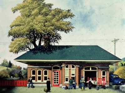 La stazione ferroviaria, autunno, da Le quattro stagioni in Quebec da Stephane Poulin